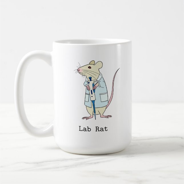 Genetics science lab rat coffee mug (Left)