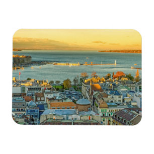 Geneva city aerial panorama, Switzerland Magnet