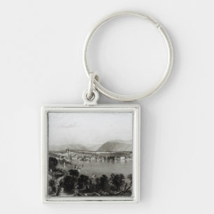 Geneva from Coligny, engraved by Robert Wallis Keychain