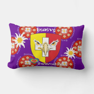 Geneva / Genève Switzerland Suisse Svizzera Kisse Lumbar Pillow
