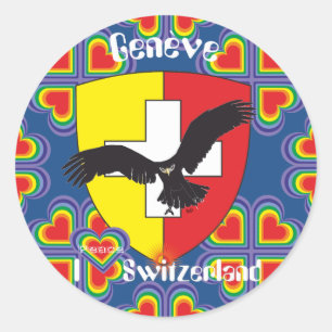 Geneva / Genève Switzerland Suisse Svizzera Stick Classic Round Sticker