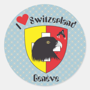 Geneva / Genève Switzerland Suisse Svizzera Stick Classic Round Sticker