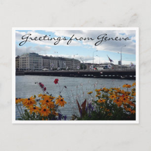 geneva lake flowers postcard
