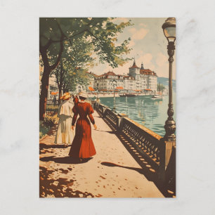 Geneva Lakeside Vintage Postcard