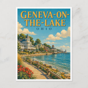 Geneva-on-the-Lake Ohio Lakefront Strip GeoSaga Postcard