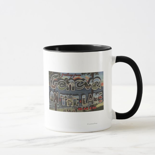 Geneva-on-the-Lake, Ohio - Large Letter Scenes Mug (Right)