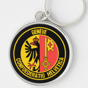 Geneva Round Emblem Keychain