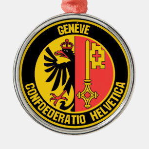 Geneva Round Emblem Metal Ornament
