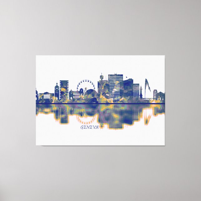 Geneva Skyline Canvas Print (Front)
