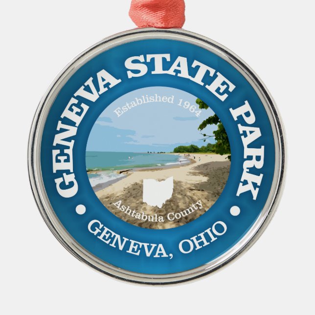 Geneva State Park (SP) Metal Ornament (Front)