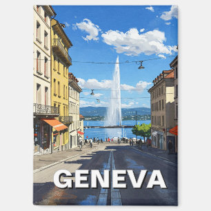 Geneva Street Switzerland Travel Jet d'eau  Magnet