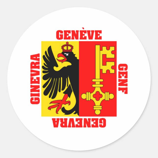Geneva Switzerland Canton Flag Classic Round Sticker (Front)