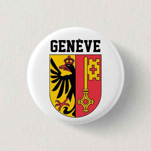 Geneva, Switzerland - coat of arms 1 Inch Round Button (Front)
