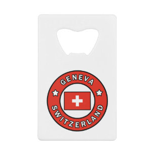 Geneva Switzerland Credit Card Bottle Opener