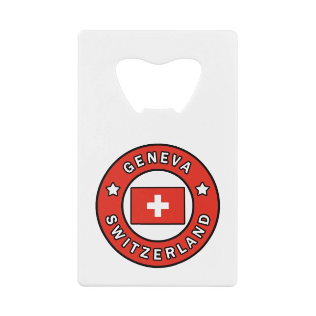 Geneva Switzerland Credit Card Bottle Opener (Front)