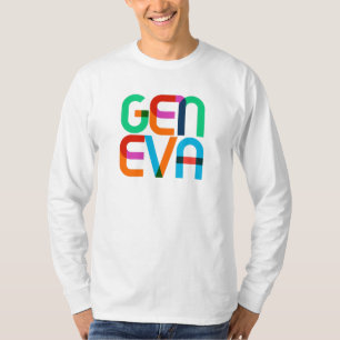 Geneva Switzerland Pop Art Letters T-Shirt