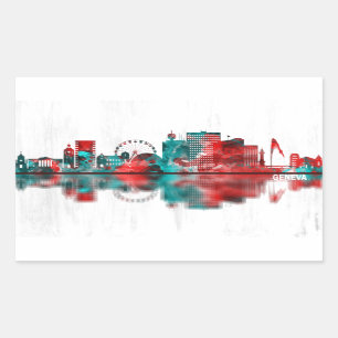 Geneva Switzerland Skyline Sticker