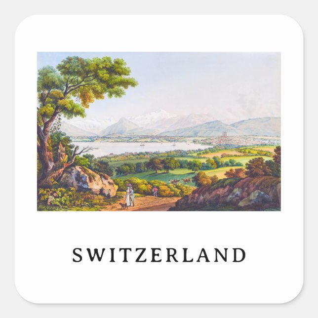Geneva, Switzerland Square Sticker (Front)