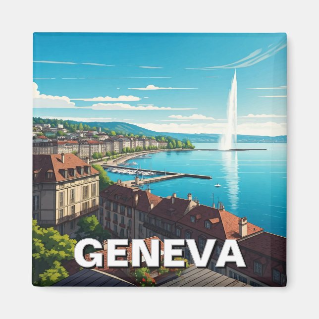 Geneva Switzerland Travel  Magnet (Front)