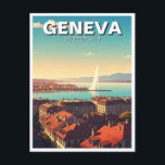 Geneva Switzerland Travel  Postcard<br><div class="desc">Geneva, nestled along the shores of Lake Geneva and surrounded by the Alps and Jura mountains, is one of Switzerland's most picturesque cities. Known as a global hub for diplomacy, it hosts numerous international organizations, including the United Nations and the Red Cross. The city seamlessly blends its cosmopolitan flair with...</div>