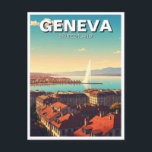 Geneva Switzerland Travel  Postcard<br><div class="desc">Geneva, nestled along the shores of Lake Geneva and surrounded by the Alps and Jura mountains, is one of Switzerland's most picturesque cities. Known as a global hub for diplomacy, it hosts numerous international organizations, including the United Nations and the Red Cross. The city seamlessly blends its cosmopolitan flair with...</div>