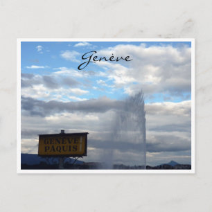 genève jet d'eau paquis postcard