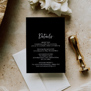 Genevieve Black Photo Modern Wedding Enclosure Card