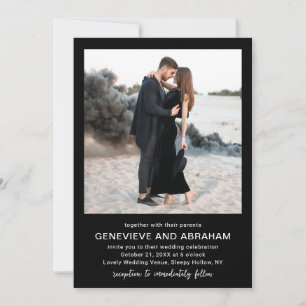 Genevieve Black Photo Modern Wedding Invitation