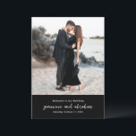 Genevieve Black Photo Modern Wedding Program<br><div class="desc">Modern wedding program featuring a minimal design with your favourite photo over a black background. The back has your order of ceremony, wedding party and thank you message in a combination of simple sans serif fonts and an elegant script. This chic program would be great for a goth themed or...</div>