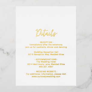 Genevieve Photo Modern Wedding Foil Invitation Postcard