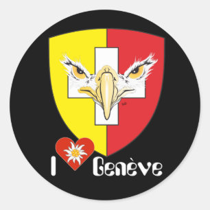 Genf / Genève Schweiz Suisse Svizzera Aufkleber Classic Round Sticker
