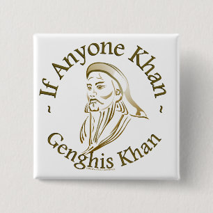 Genghis Khan 2 Inch Square Button
