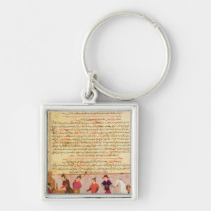 Genghis Khan and his sons by Rashid al-Din Keychain