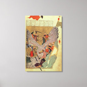 Genghis Khan (c.1162-1227) fighting the Chinese in Canvas Print