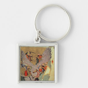 Genghis Khan (c.1162-1227) fighting the Chinese in Keychain