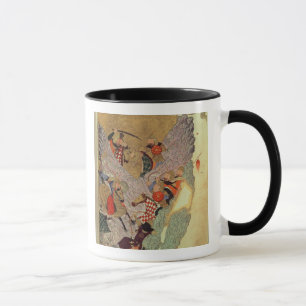 Genghis Khan (c.1162-1227) fighting the Chinese in Mug