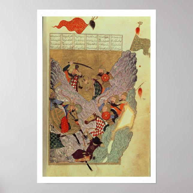 Genghis Khan (c.1162-1227) fighting the Chinese in Poster (Front)