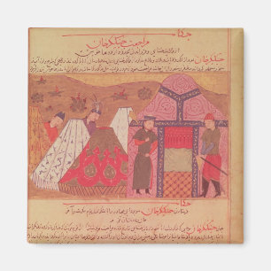 Genghis Khan outside his tent Magnet