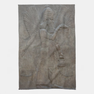 Genie Benisseur of Assyria an Mesopotamian god Kitchen Towel