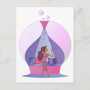 Genie Blowing Bubbles Postcard