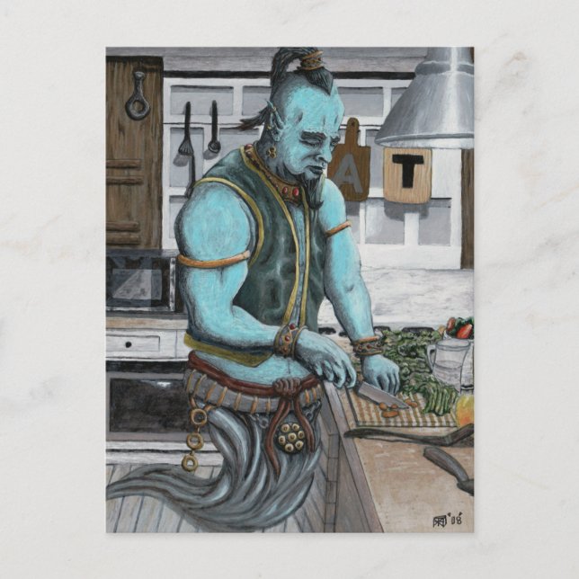 Genie Cuisine Cuisine Magique Imaginaire Art Carte (Devant)