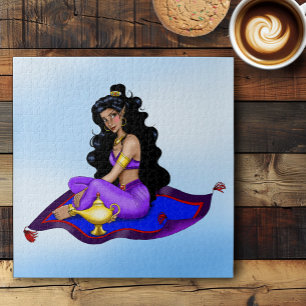 Genie Magic Carpet Lamp Blue Sky Jigsaw Puzzle
