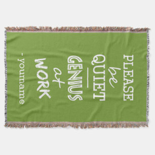Genius at Work custom colour throw blanket