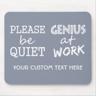 Genius at Work custom monogram & colour mousepad