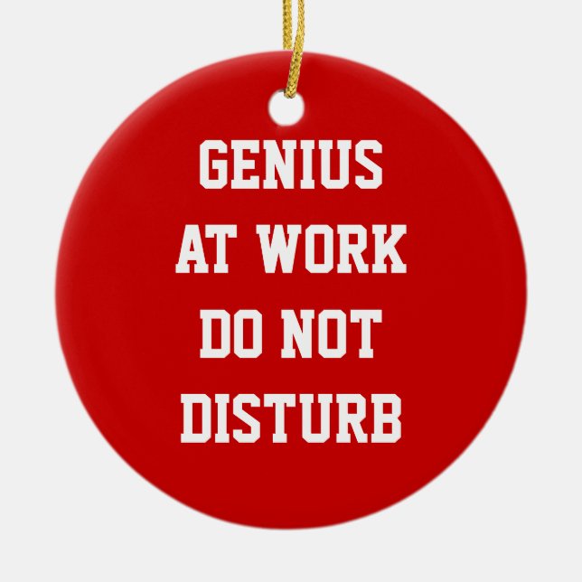 Genius at work do not disturb door hanger ornament (Front)