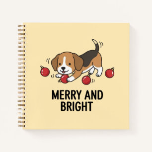 Genius Beagle Christmas Lights Festive Sketchbook Notebook