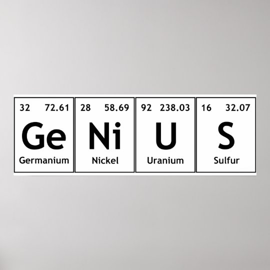 periodic genius song table Words Elements Poster Periodic GeNiUS Table Chemistry