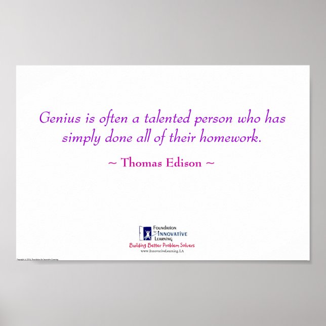 Genius = Homework Poster (Front)