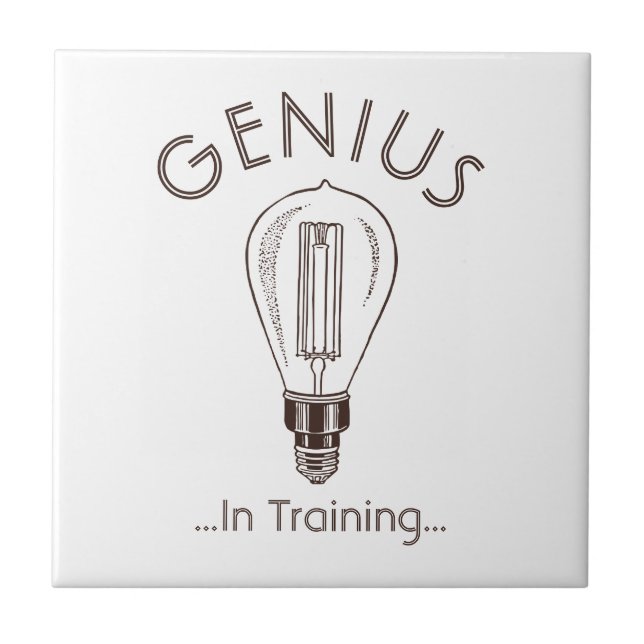 Genius In Training Antique Light Bulb Tile (Front)