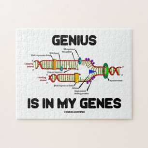 Genius Is In My Genes DNA Replication Humor Jigsaw Puzzle